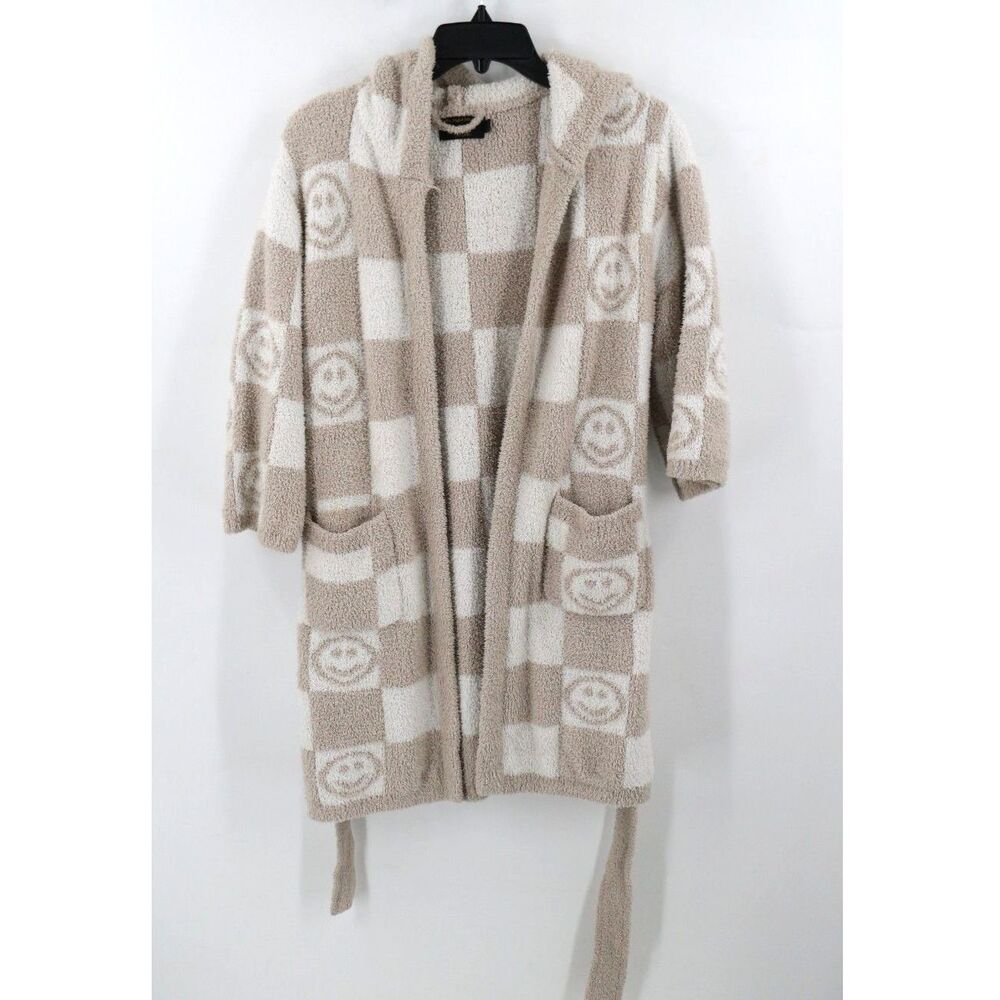 The Styled Collection Kids Sherpa Fleece Robe Checkered Tan Size 6-9 Years